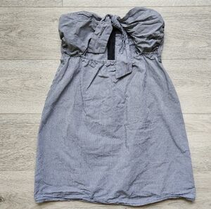 Kendall & Kylie Black and White Gingham Strapless Dress Womens Small Front Tie